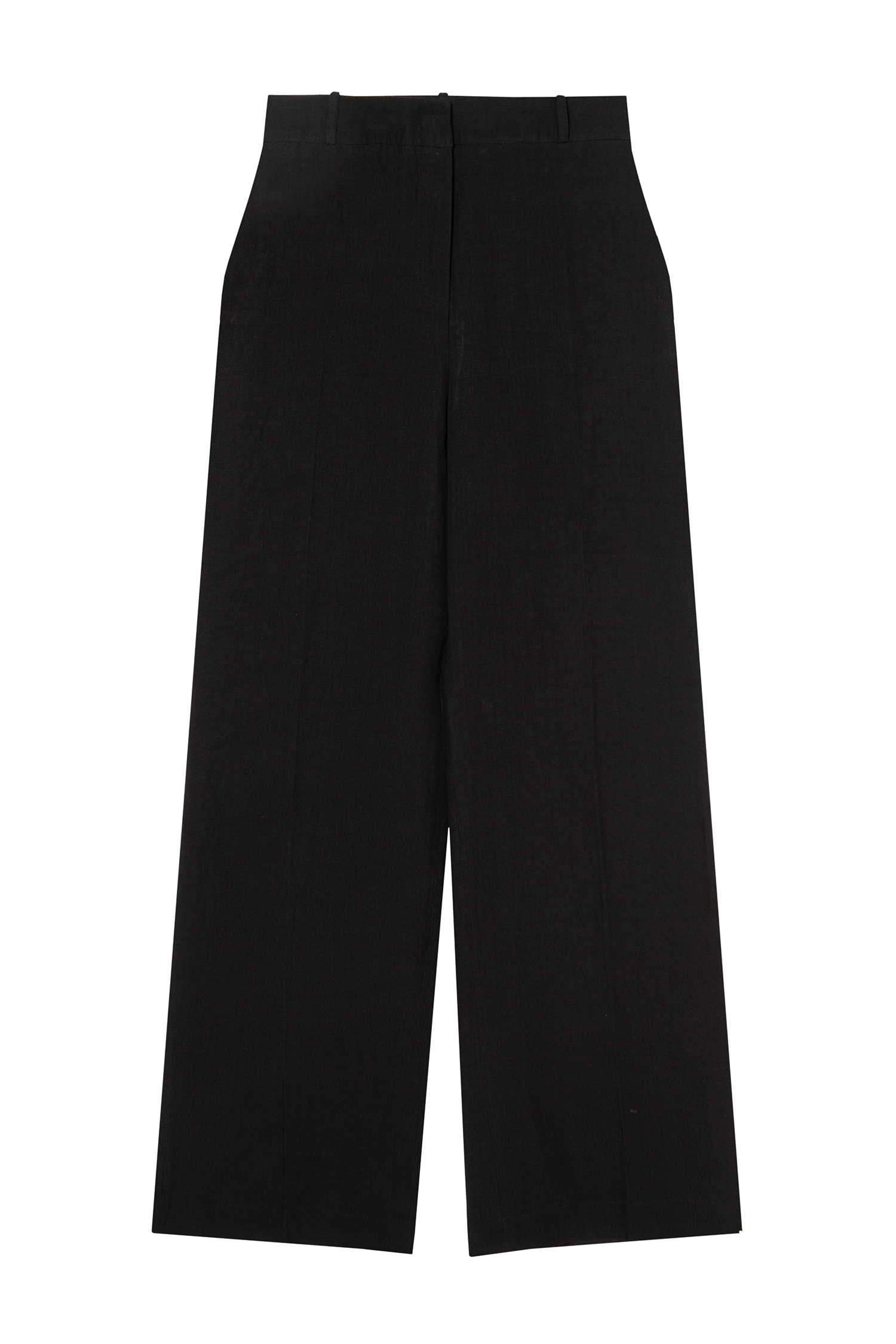 pantalon de tailleur femme en toile de lin lavé noir Made in France par Facettes Studio