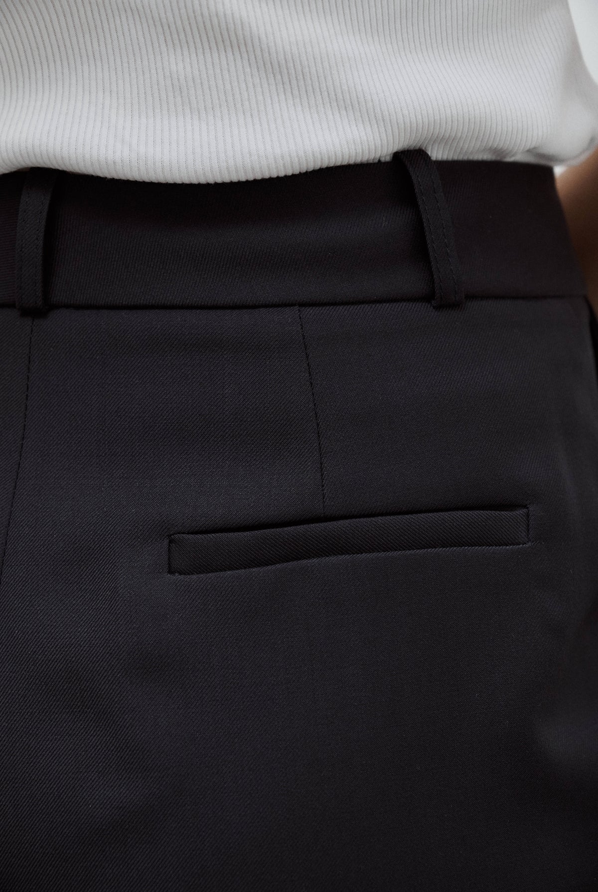 pantalon de tailleur femme twill de laine anthracite Made in France par Facettes Studio