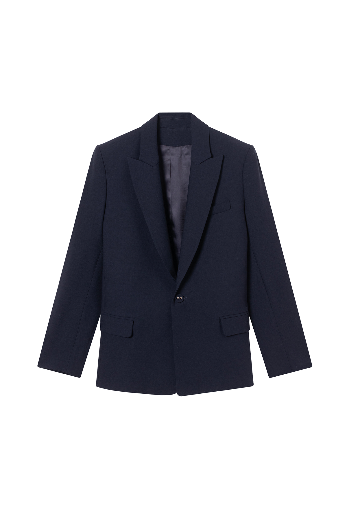 veste blazer gabardine bleu nuit made in France par Facettes Studio