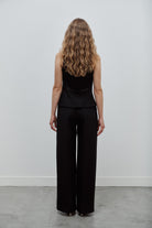 pantalon de smoking femme grain de poudre noir Made in France par Facettes Studio