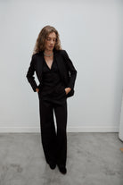 veste blazer Lauren Gabardine noire made in France par Facettes Studio