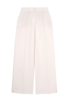 pantalon de tailleur femme toile de lin et soie blanc cassé Made in France par Facettes Studio