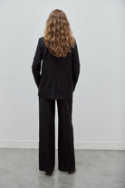 pantalon de tailleur femme twill de laine anthracite Made in France par Facettes Studio