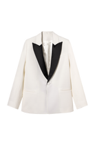 veste smoking femme blanc et noir Made in France par Facettes Studio