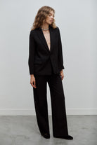 veste blazer Lauren Gabardine noire made in France par Facettes Studio