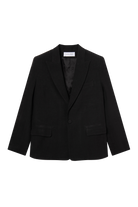 veste blazer femme en toile de lin lavé noir Made in France par Facettes Studio