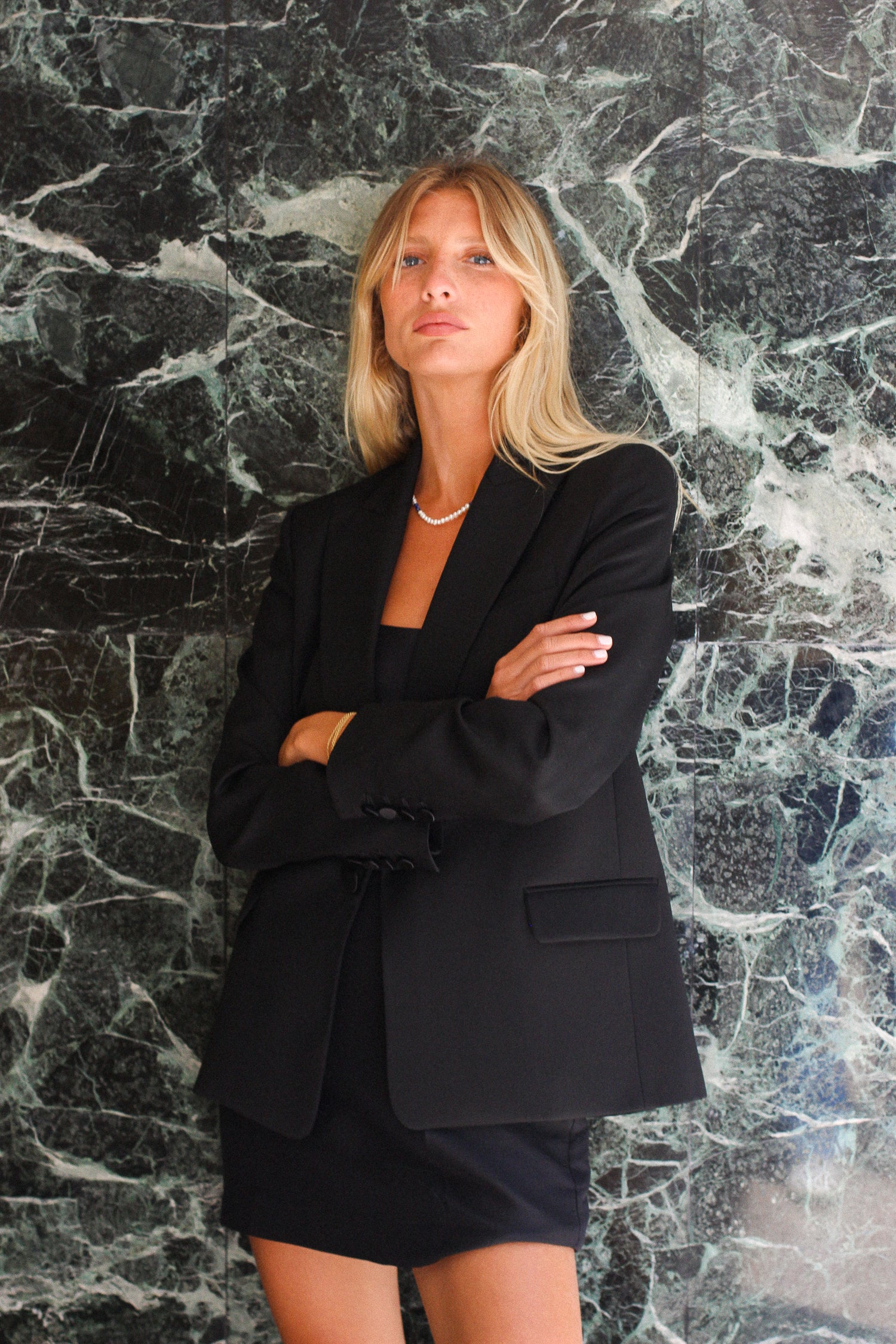veste blazer noire upcycling made in France Facettes Studio